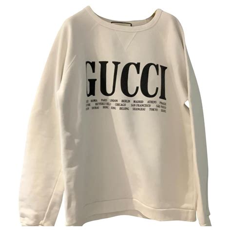 sweat gucci blanc|cheapest Gucci hoodie.